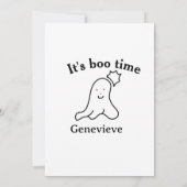 It's boo time name Halloween date time ghost black 招待状 (裏面)