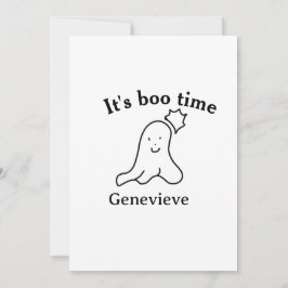 It's boo time name Halloween date time ghost black 招待状