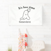 It's boo time name Halloween date time ghost black 横断幕 (インサイチュ)