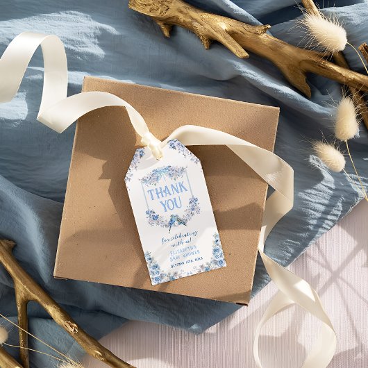 It's Boy Blueフローラクレストありがとう ギフトタグ