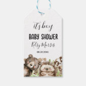 its boy Rustic Woodland Baby Shower Invite ギフトタグ (正面)