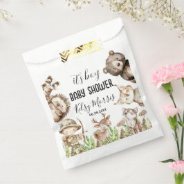 its boy Rustic Woodland Baby Shower Invite フェイバーバッグ