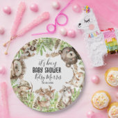 its boy Rustic Woodland Baby Shower Invite ペーパープレート (パーティー)