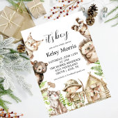 its boy Rustic Woodland Baby Shower Invite 招待状