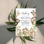 its boy Rustic Woodland Baby Shower Invite 招待状