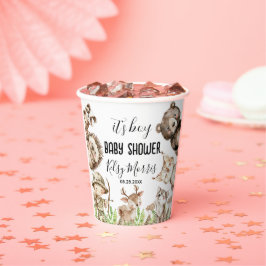 its boy Rustic Woodland Baby Shower Invite 紙コップ