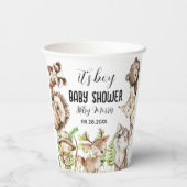 its boy Rustic Woodland Baby Shower Invite 紙コップ (裏面)