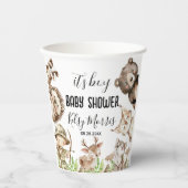 its boy Rustic Woodland Baby Shower Invite 紙コップ (正面)