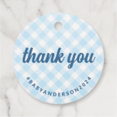 It's Boy Thank You Gingham Baby Shower フェイバータグ (裏面)