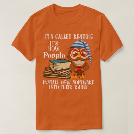 It's Called Reading Book Lover Owl Tシャツ (デザイン正面)