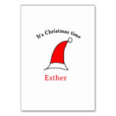 It's Christmas time Santa red hat name simple fun テーブルナンバー (裏面)