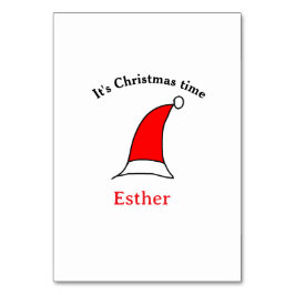 It's Christmas time Santa red hat name simple fun テーブルナンバー