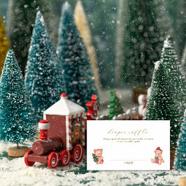 It's Cold Outside Bear Diaper Raffle Baby Shower エンクロージャーカード