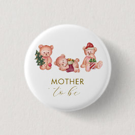 It's Cold Outside Bear Mother To Be Baby Shower 缶バッジ
