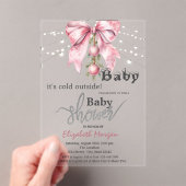 It's Cold Outside Bow Balls Lights Baby Shower アクリル招待状 (インサイチュ (ポータブル))