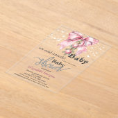 It's Cold Outside Bow Balls Lights Baby Shower アクリル招待状 (レイダウン)