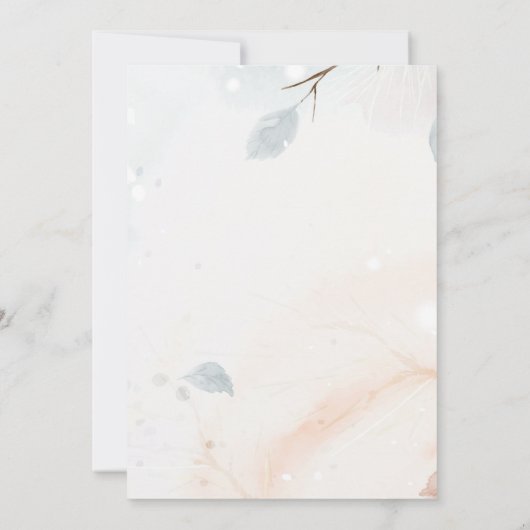 It's Cold Outside Bow Balls Lights Baby Shower 招待状 (裏面)