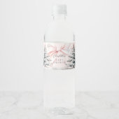 It's Cold Outside Pink Bow Baby Shower ペットボトルラベル (正面)