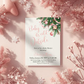 It's Cold Outside Pink Bow Winter Girl Baby Shower 招待状