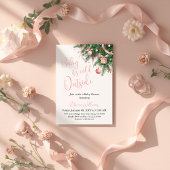 It's Cold Outside Pink Bow Winter Girl Baby Shower 招待状