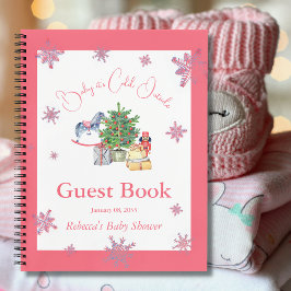 It's Cold Outside Pink Girl Baby Shower Guest ノートブック