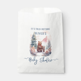 Its Cold Outside Winter Forest Bears Baby Shower フェイバーバッグ
