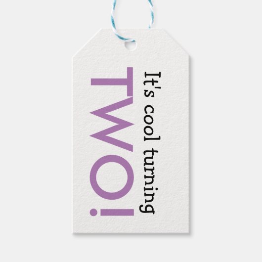 「It's Cool Turning Two」子供の誕生日ギフトタグ ギフトタグ (正面)