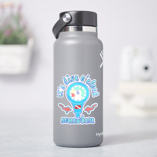 It's Dive o'Clock Somewhere Scuba Diving Sticker シール (HydroFlask)