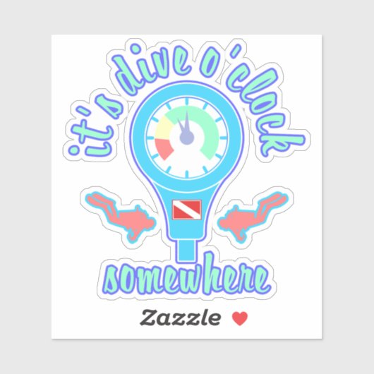 It's Dive o'Clock Somewhere Scuba Diving Sticker シール (シート)