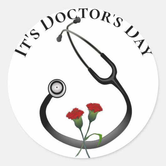 It's Doctor's Day Stethoscope ラウンドシール (正面)