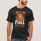 It's Fall Y'all Autumn Leaves Pumpkin Rubber Duck Tシャツ (正面)