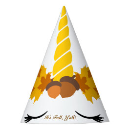 It's Fall Y'all Autumn Unicorn Paper Party Hat パーティーハット