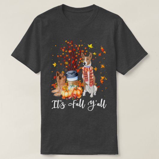 Its Fall Yall Basenji Pumpkin Fall Autumn Thanksgi Tシャツ (デザイン正面)