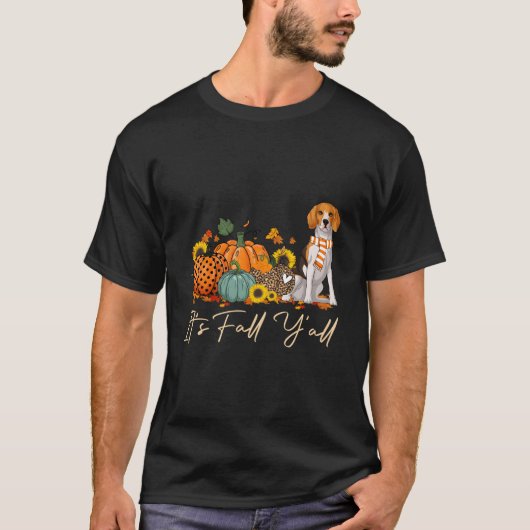 It'S Fall Y'All Beagle Leopard Pumpkin Halloween F Tシャツ (正面)
