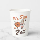 It's Fall Y'all – Cute Pumpkin & PSL Fall Party 紙コップ (裏面)