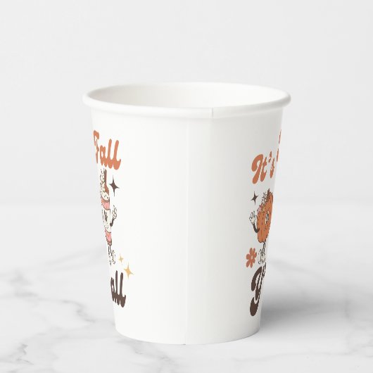 It's Fall Y'all – Cute Pumpkin & PSL Fall Party 紙コップ (右)