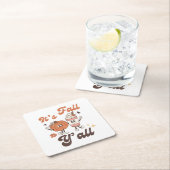 It's Fall Y'all – Cute Pumpkin Spice Fall スクエアペーパーコースター (インサイチュ)