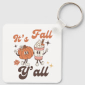It's Fall Y'all Cute Pumpkin Spice Latte  キーホルダー (裏面)