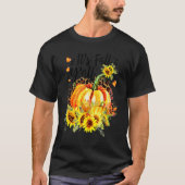 Its Fall Y'all Leopard Pumpkin Sunflower Autumn Th Tシャツ (正面)