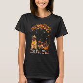 It's Fall Y'all Pug Bike Pumpkin Spice Autumn Fall Tシャツ (正面)