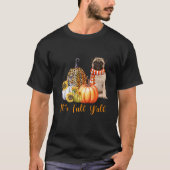 It's Fall Y'all Pug Dog Leopard Pumpkin Fall Tシャツ (正面)
