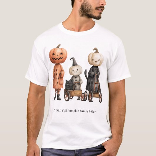 It's FALL Y'all Pumpkin Family Tシャツ (正面)