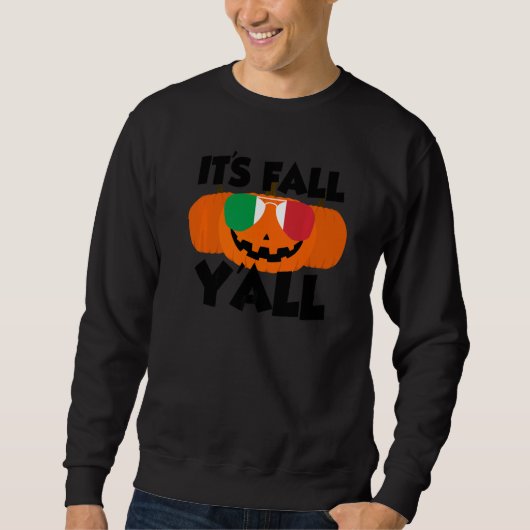 It's Fall Y'all Thanksgiving Pumpkin Italy Glasses スウェットシャツ (正面)