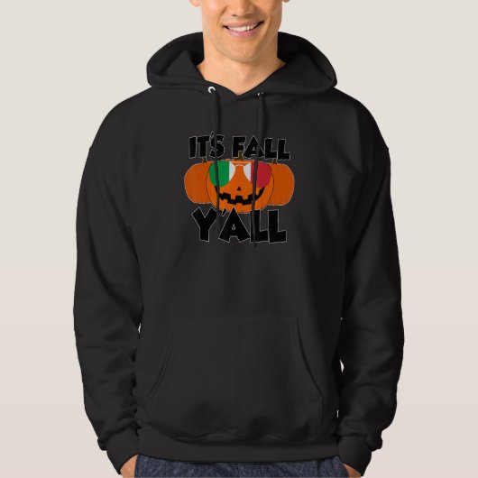 It's Fall Y'all Thanksgiving Pumpkin Italy Glasses パーカ (正面)