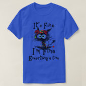 Its Fine Im Fine Black Cat Christmas  Tシャツ (デザイン正面)