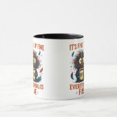 It's Fine I'm Fine Coffee Cat Mug – Funny Sarcasti マグカップ (中央)