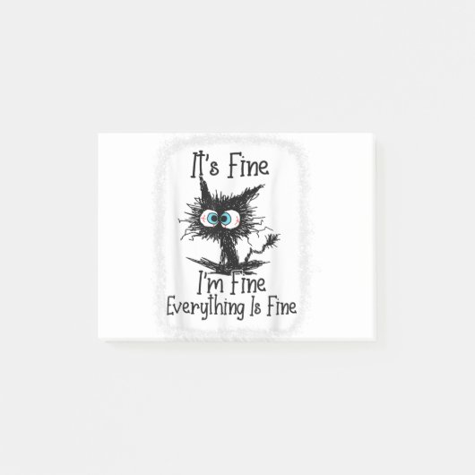 It's Fine I'm Fine Everything Is Fine Cat Christma ポストイット (正面)