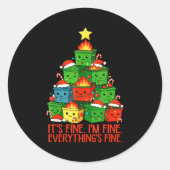 It's Fine I'm Fine Everything Is Fine Christmas Du ラウンドシール (正面)