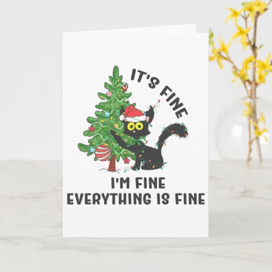 It's Fine Im Fine Everything Is Fine Elf Xmas Matc カード (黄色い花)