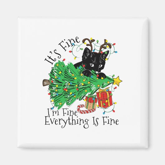 It's Fine I'm Fine Everything Is Fine Fun Christma マグネット (正面)